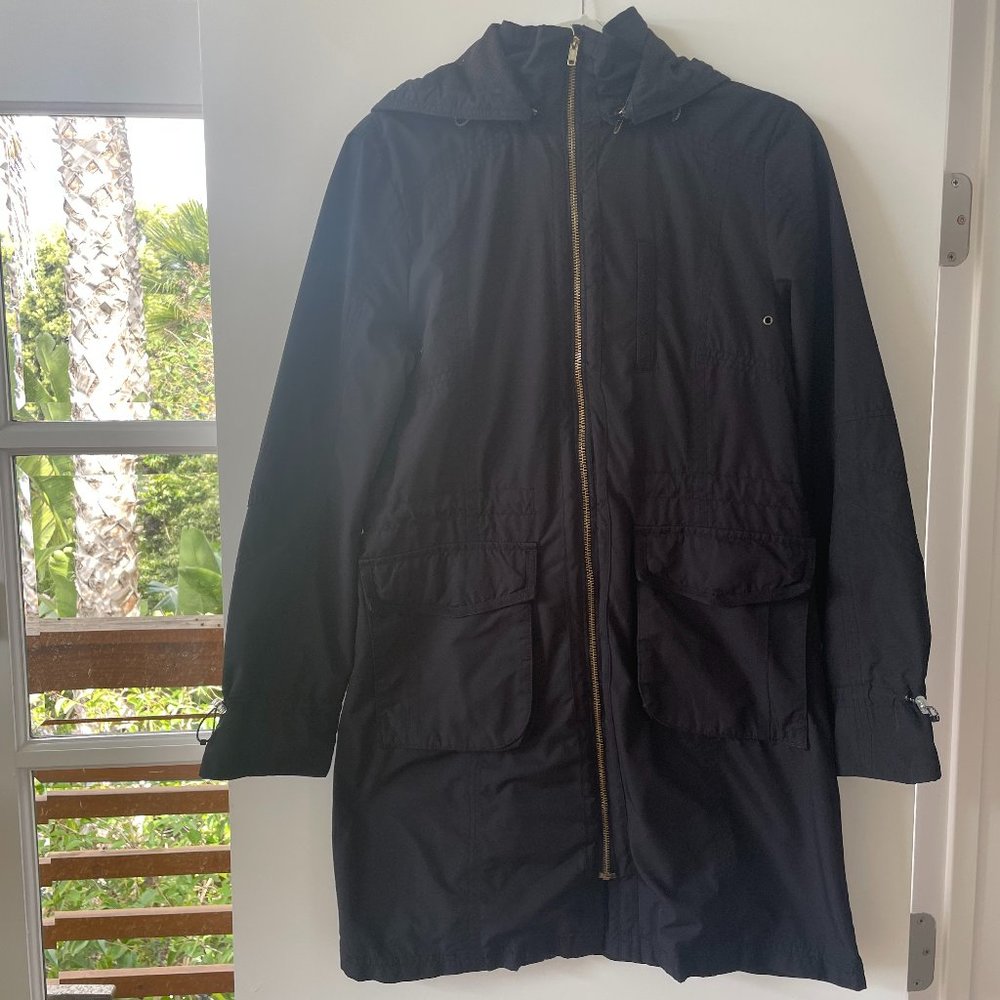 Esprit Black‎ Hooded Rain Coat with Detachable Hood and  Front Pockets, M